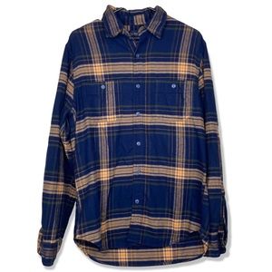 J. Crew 100% Cotton Blue, Yellow, & Green Flannel Shirt Men’s Size Medium